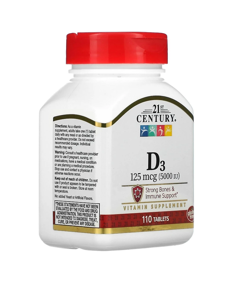 21st Century Vitamin D3 125 mcg (5 000 Iu)