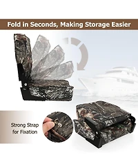Akiudex 2-Piece Folding Boat Seat Set with Sponge Padding - Camouflage