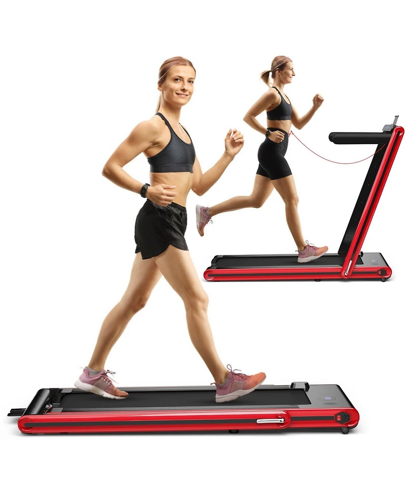 2-in-1 Folding Treadmill with Dual Led Display
