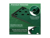 11 Feet Indoor Outdoor Putting Green Mat with 2 Adjustable Putters and 6 Balls