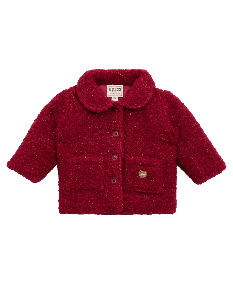 Guess Baby Girls Lurex Sherpa Padded Coat
