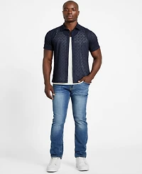 Guess Men's Reeves Woven Short Sleeve Button-Up Shirt