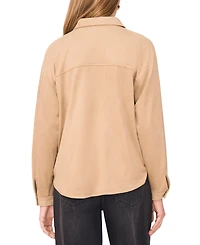 1.state Women's Long Sleeve Suede Shirt