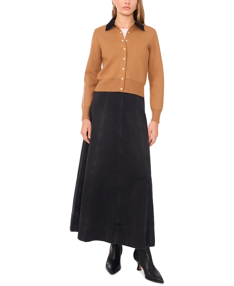 1.state Women's Long Sleeve Button Up Collar Jacket