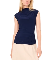 1.state Women's Draped Sleeve Mock Neck Knit Top