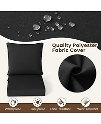 Gymax 2PCS Deep Seat Chair Cushion Pads Set Indoor/Outdoor w/ Rope Belts