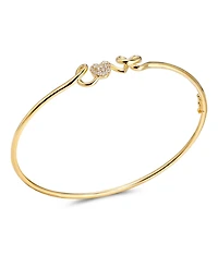 Devata Love Script Bangle Bracelet in 14K Gold, Fits Small Wrist, approx. 3.7 grams
