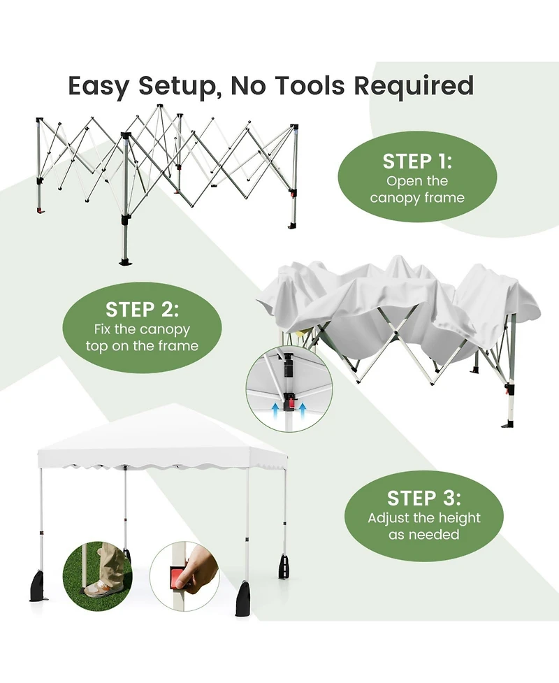 Foldable 10 X 10 Feet Pop up Canopy Tent with Wheeled Bag
