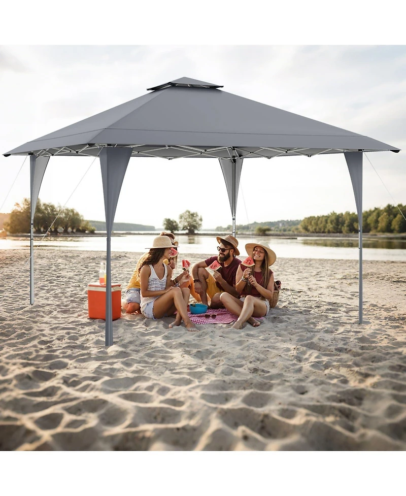 13 X 13 Ft Pop up Gazebo with Portable Carrying Bag 8 Stakes and 4 Wind Ropes