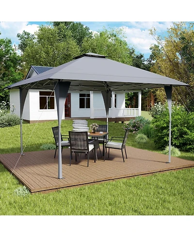 13 X 13 Ft Pop up Gazebo with Portable Carrying Bag 8 Stakes and 4 Wind Ropes