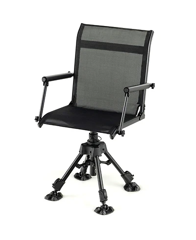 Folding Swivel Patio Chair with 4 Adjustable Legs