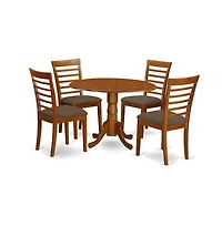 East West Furniture 5 Pc small Kitchen Table and Chairs set-round Kitchen Table and 4 Kitchen Chairs