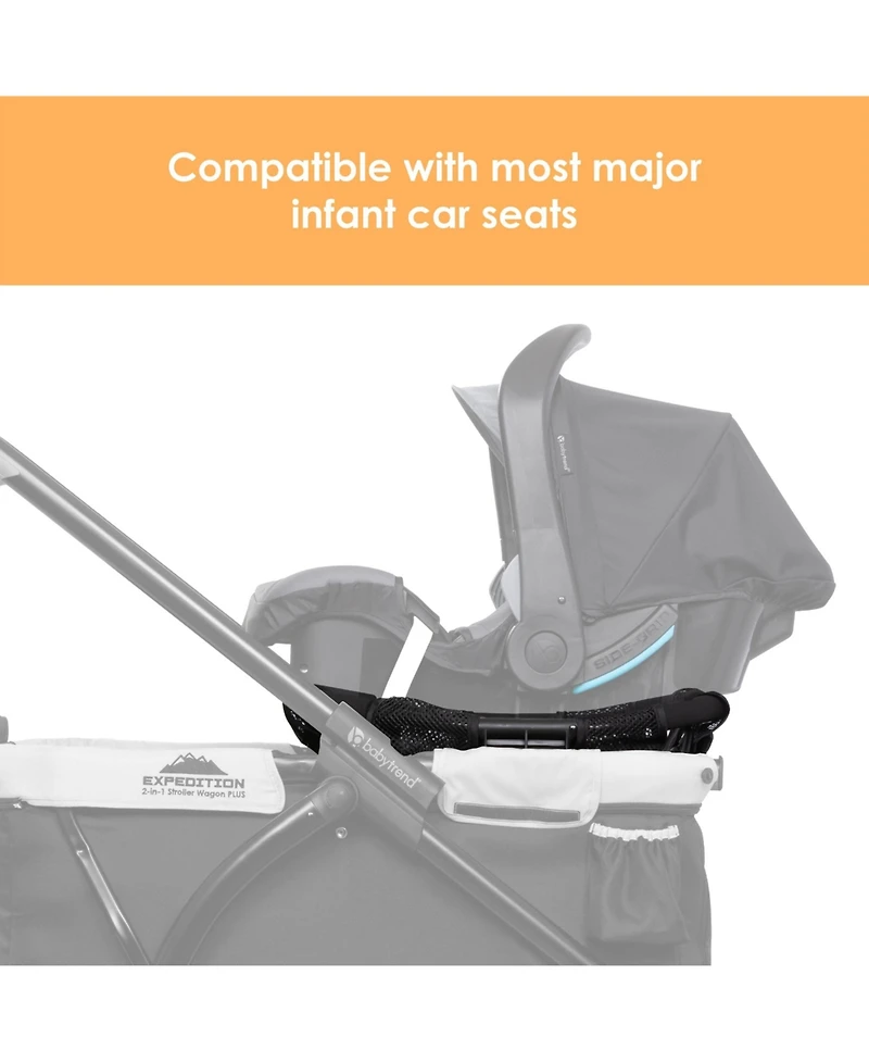 Baby Trend Stroller Wagon Infant Car Seat Adapter for Expedition, Tour and Navigator Wagons - Black