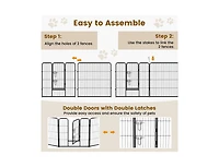 16 Panel Dog Playpen with Lock and Large Door