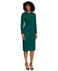 Maggy London Women's Scuba-Crepe Gathered Midi Dress