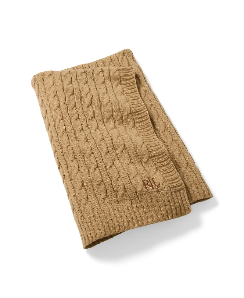 Lauren Ralph Jamie Cable-Knit Throw, 50" x 60"
