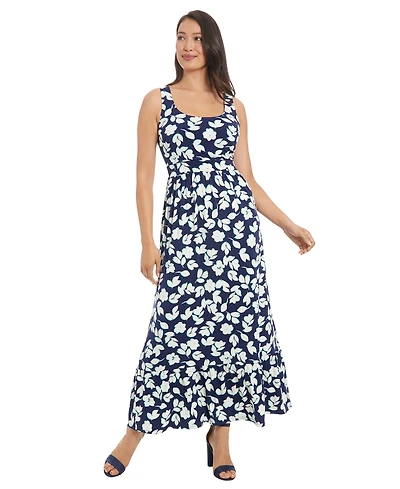 London Times Petite Sleeveless Floral Maxi Dress