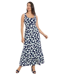 London Times Petite Sleeveless Floral Maxi Dress
