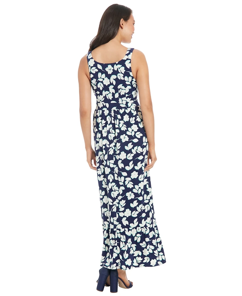 London Times Petite Sleeveless Floral Maxi Dress