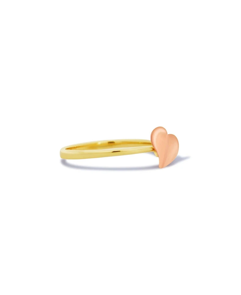 The Lovery Asymmetrical Gold Heart Ring Two Tone 14K Gold