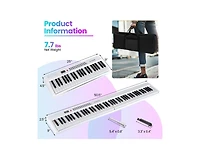 88-Key Foldable Electric Keyboard Piano with Wireless Midi and Dual Speakers