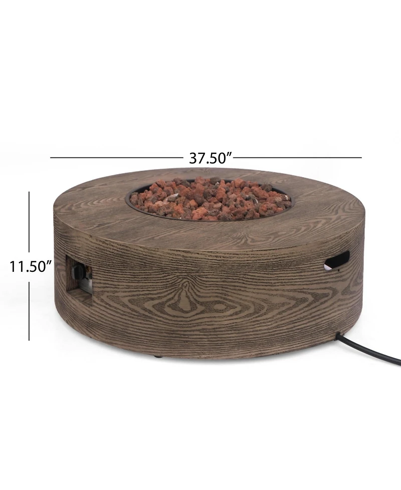 Mondawe 30" Round Iron Fire Pit, 50,000 Btu, Outdoor Propane, Tank Outside