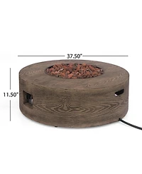 Mondawe 30" Round Iron Fire Pit, 50,000 Btu, Outdoor Propane, Tank Outside