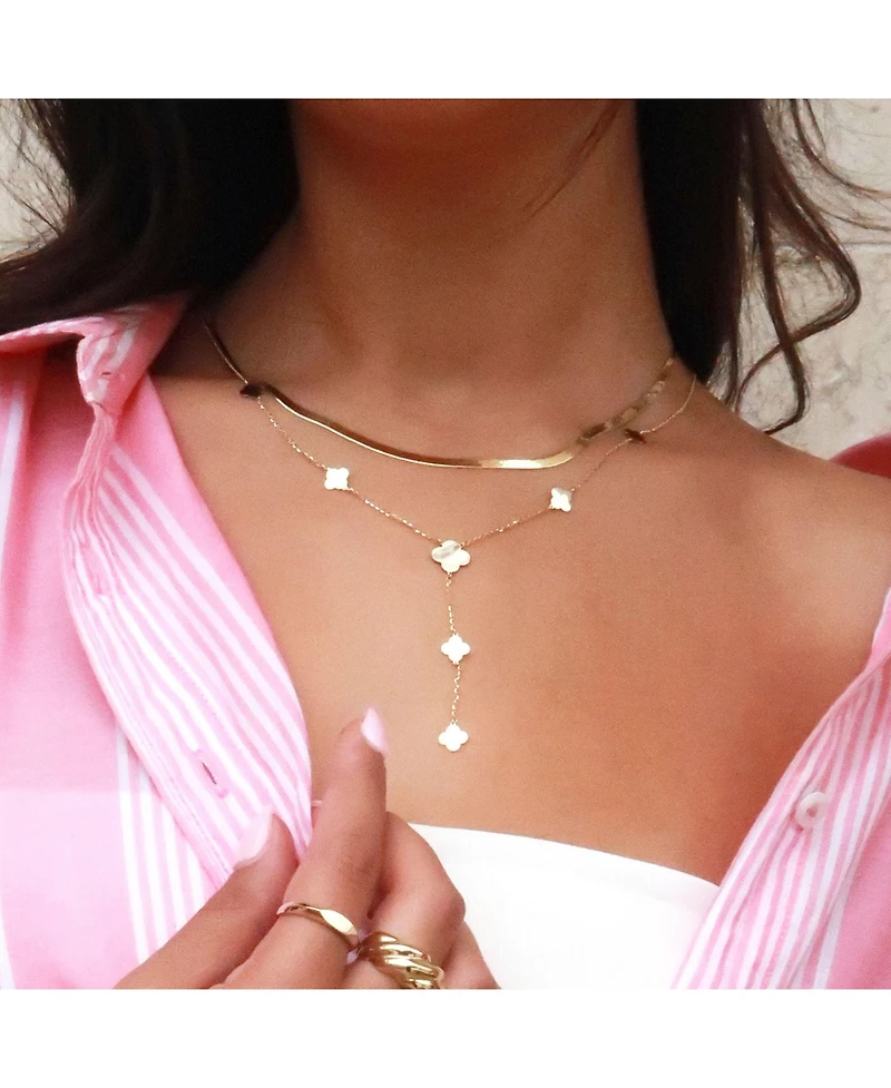The Lovery Mini Herringbone Necklace 14K Yellow Gold - 3 millimeters