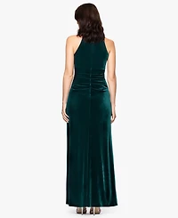 B&A by Betsy and Adam Petite Long Velvet Keyhole Dress