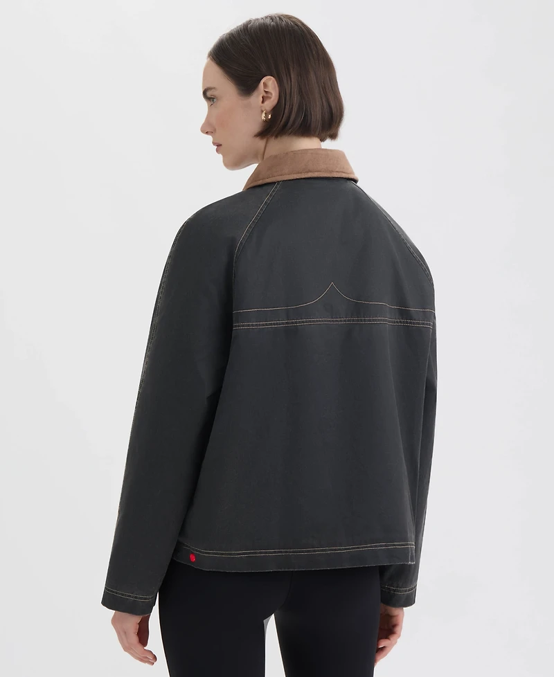 Hunter Women's Short Faux Fur-Lined Waxed Jacket