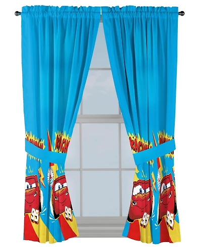 Sunny Side Up Pixar Cars Curtains for Kids Bedroom 4-Piece Drape Set Pack of 2