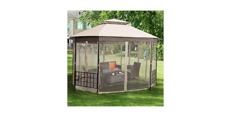 10 x 12 Octagonal Patio Gazebo with Mosquito Net