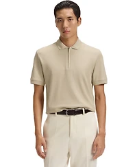 Boss by Hugo Men's Zip Placket Structured-Cotton Polo Shirt