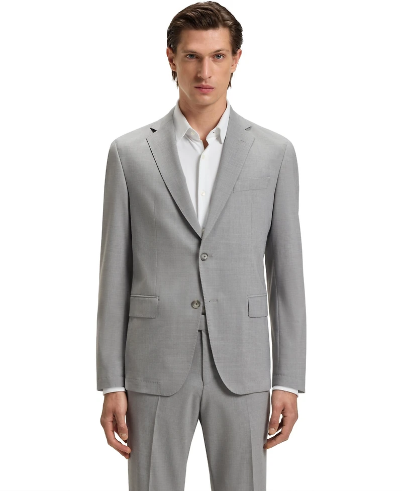 Boss by Hugo Boss Men's Washable Micro-Patterned Stretch Fabric Slim-Fit Suit