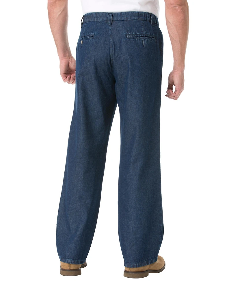 KingSize Men's Big & Tall Relaxed Fit Comfort Waist Pleat-Front Expandable Jeans