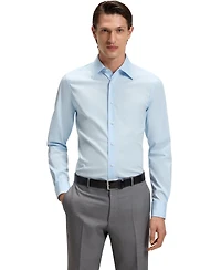 Boss by Hugo Men's Cotton-Blend Stretch Poplin Slim-Fit Dress Shirt