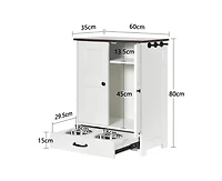Casainc Storage Cabinet with Pet Feeding Station Hidden Dog Bowls and Adjustable Panel