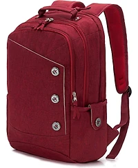15.6 inch Laptop Backpack for Women, Stylish Buttons Decor Daypack Fit 15.6 inch Notebook, Water Resistant Computer Notebook Bag with Usb Charging Por