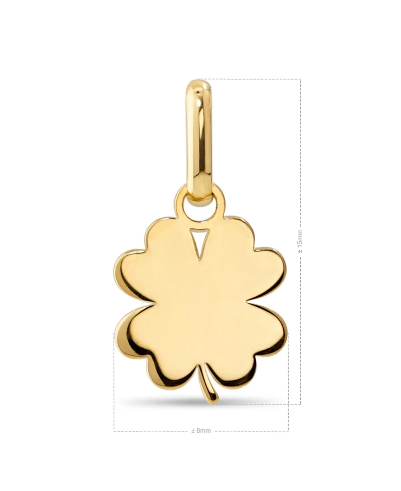 Devata Clover Charm in 14K Gold, approx. 0.8 grams.