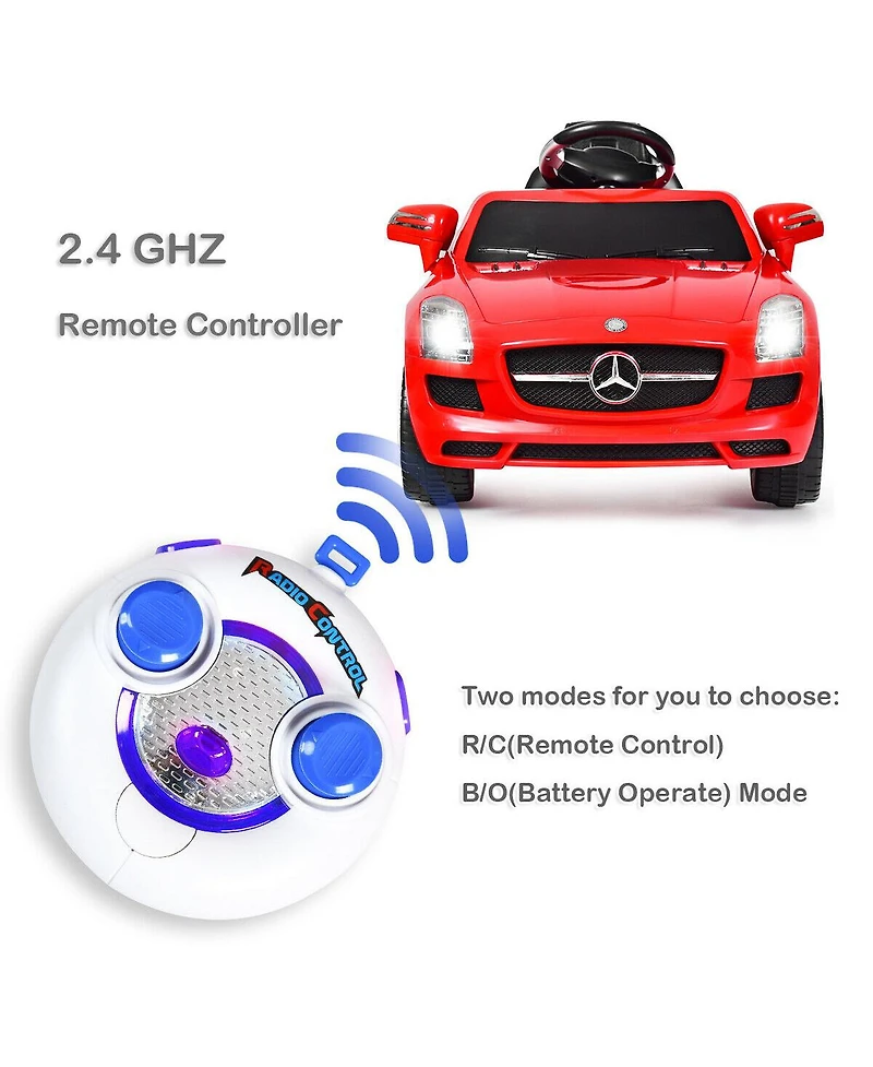 Gymax Kids Ride on Car Mercedes-Benz Sls w/ R/C Parental Remote Control MP3