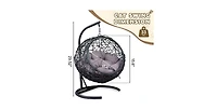 Cat Swing Bed with Stand and Cushion Indoor Outdoor Hammock for Cats and Small Pets