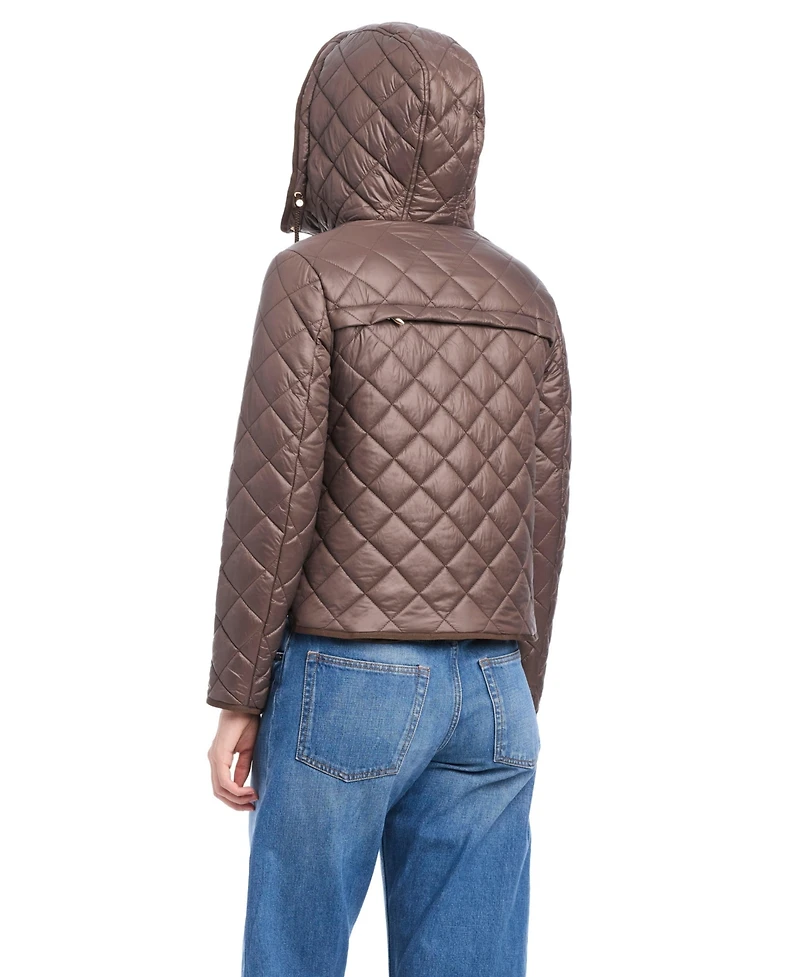 kate spade new york Women's Hooded Packable Diamond Quilted Jacket