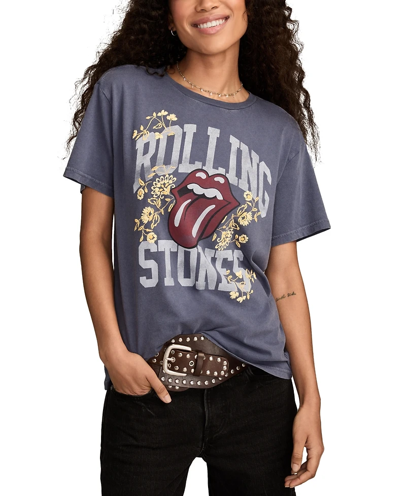 Lucky Brand Women's Athletic Rolling Stones Boyfriend T-shirt