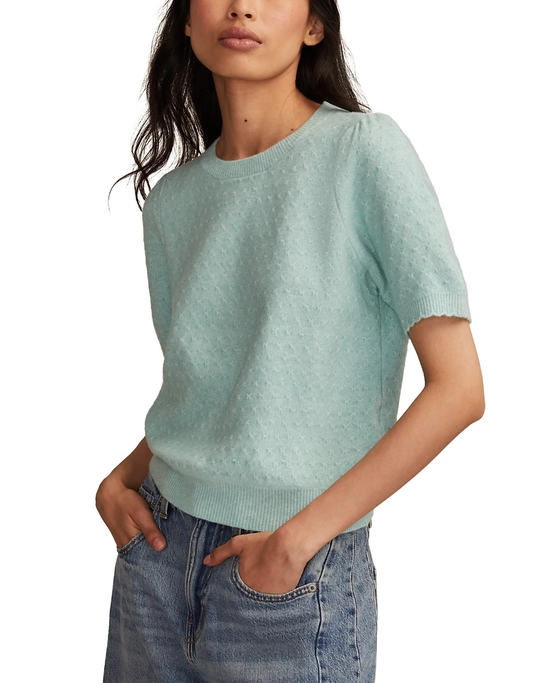 Lucky Brand Women's Cloud Soft Puff Sleeve Sweater T-shirt