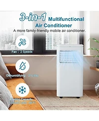Gaomon 10,000 Btu Portable Air Conditioner - Quiet Cooling, Fan & Remote, Timer, Easy Installation, White, Cools up to 450 Sq. Ft