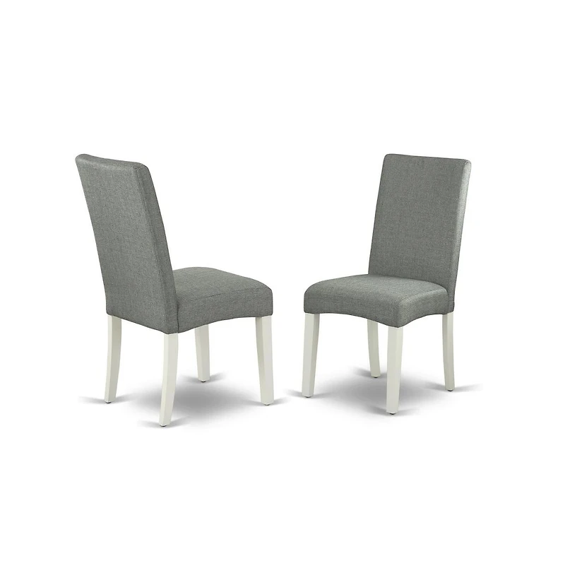 East West Furniture 6-Pc Kitchen Dinette Set-Gray Smoke Linen Fabric Seat and Stylish Chair Back Kitchen chairs, A Rectangular Bench and Rectangular T