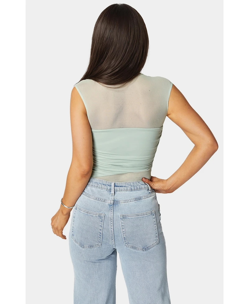 Bebe Draped Knit Bodysuit