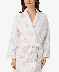 Eileen West Women's Long Sleeve Diamond Quilt Ballet Wrap Robe