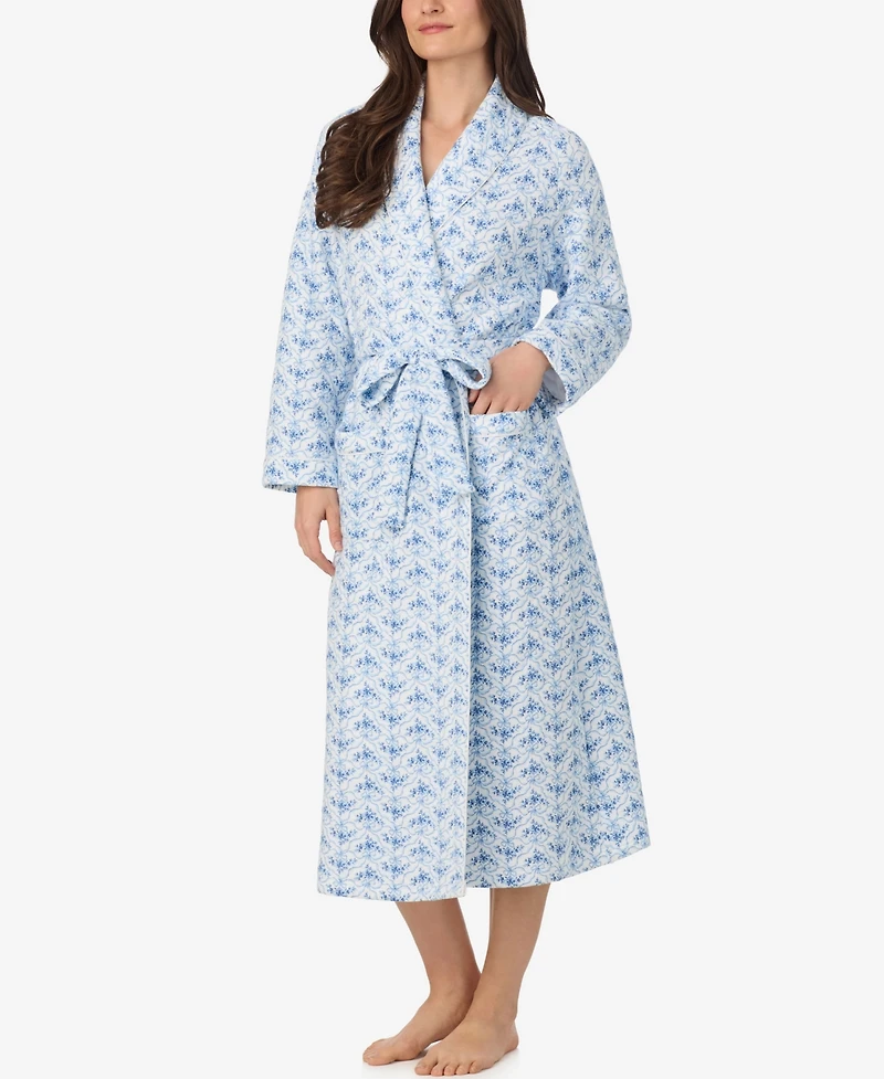Eileen West Women's Long Sleeve Diamond Quilt Ballet Wrap Robe
