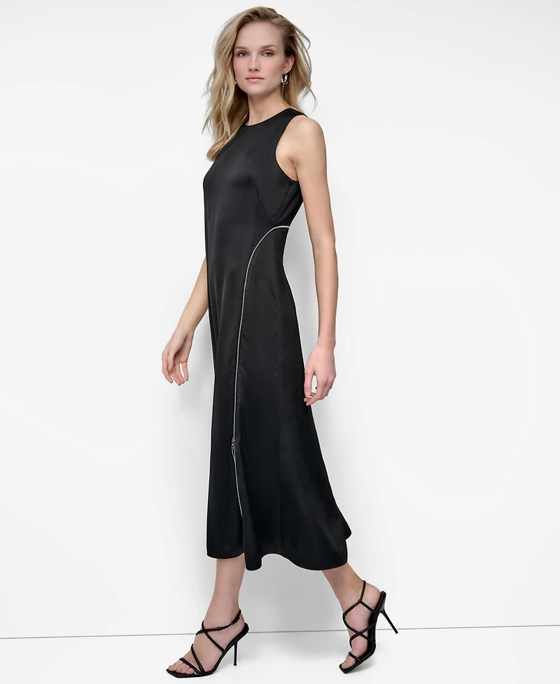 Dkny Women's Sleeveless Crew Neck Fit & Flare Dress